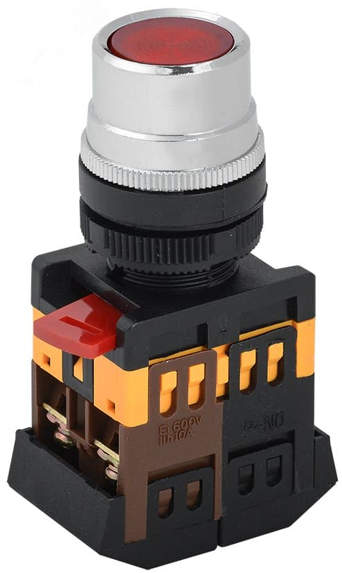 Кнопка красная ABLFS-22 1з+1р с подсветкой неон 240В