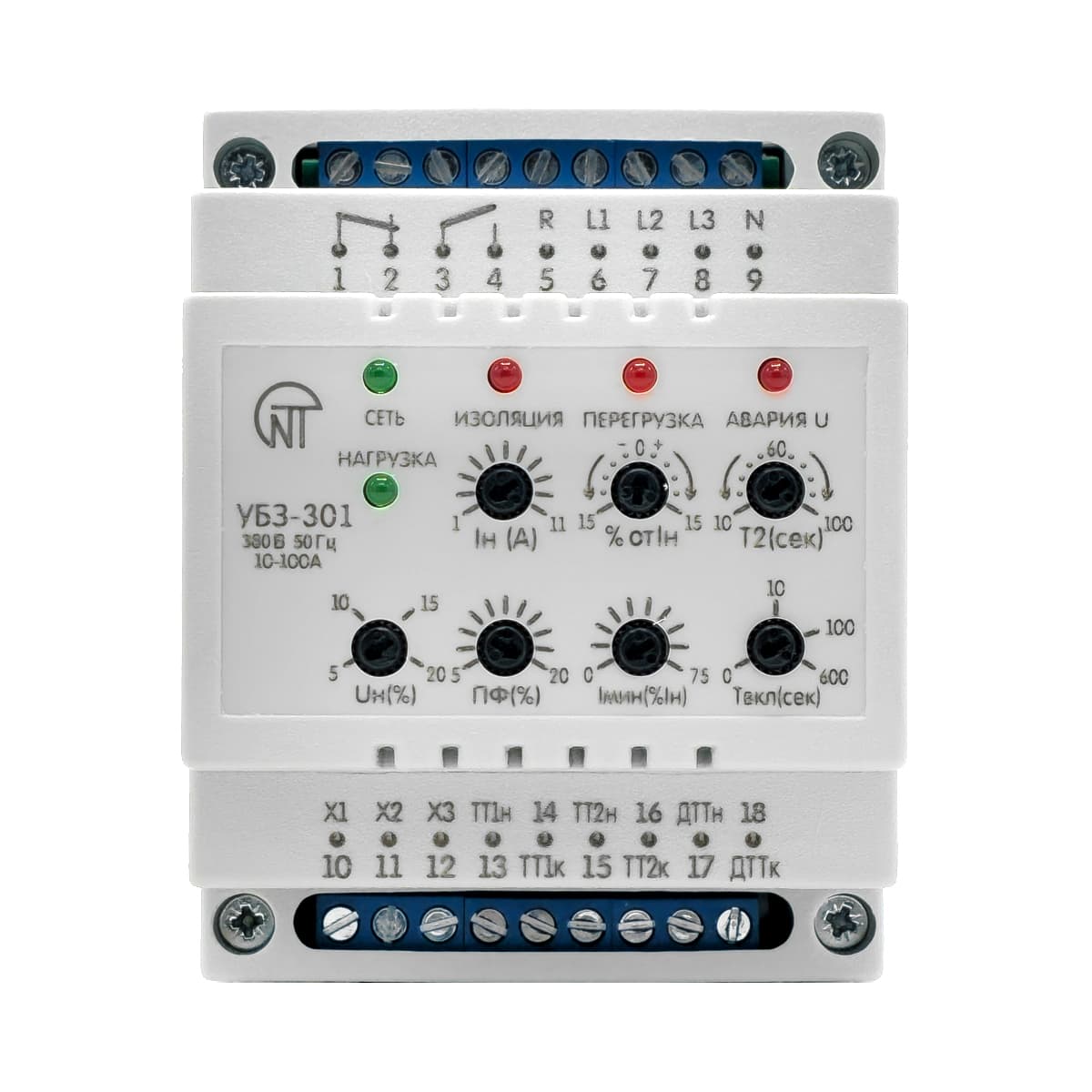 Реле тока УБЗ-301 10-100A для защиты двигателей