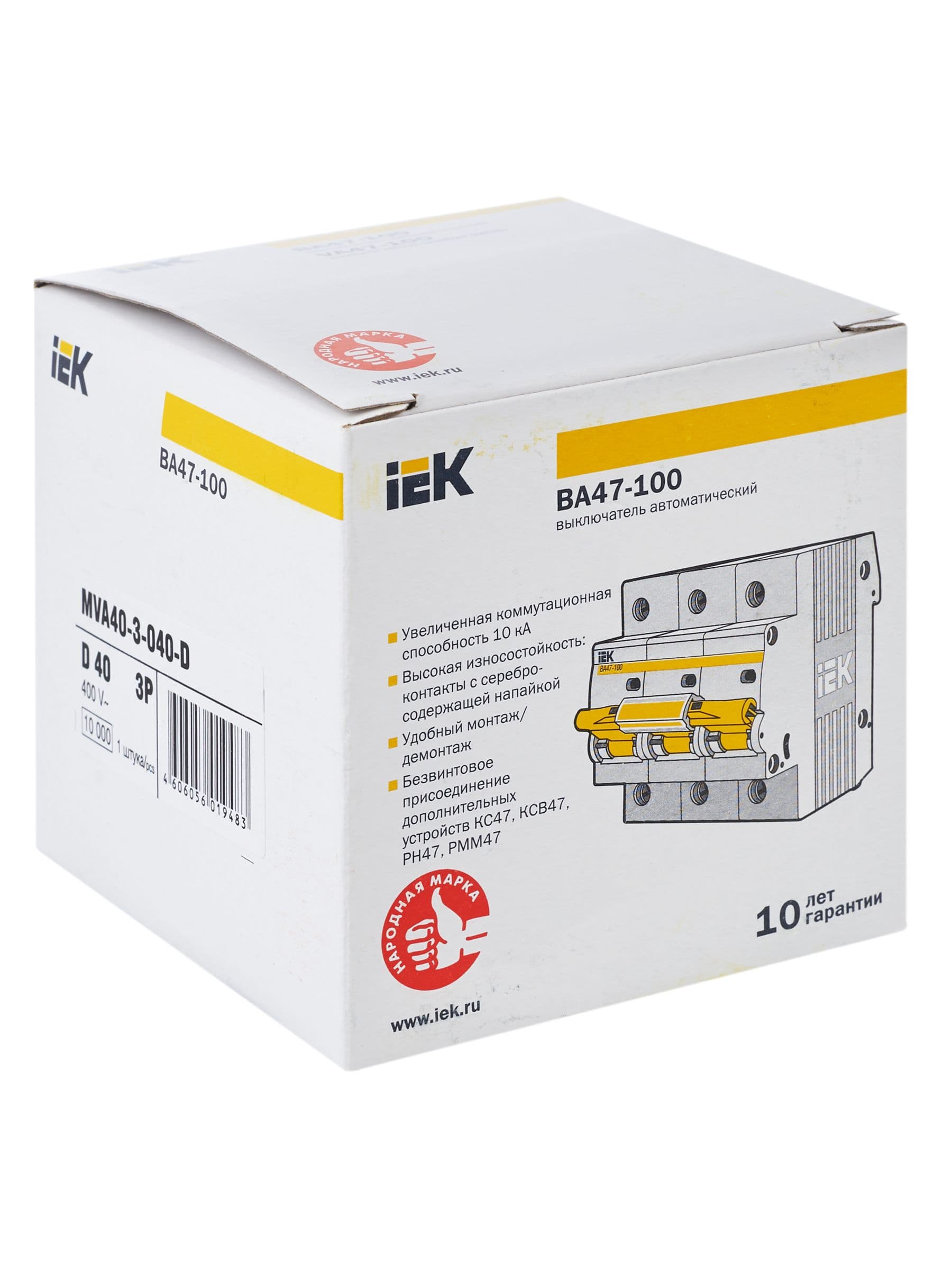 KARAT Автоматический выключатель ВА47-100 3P D 40А 10кА