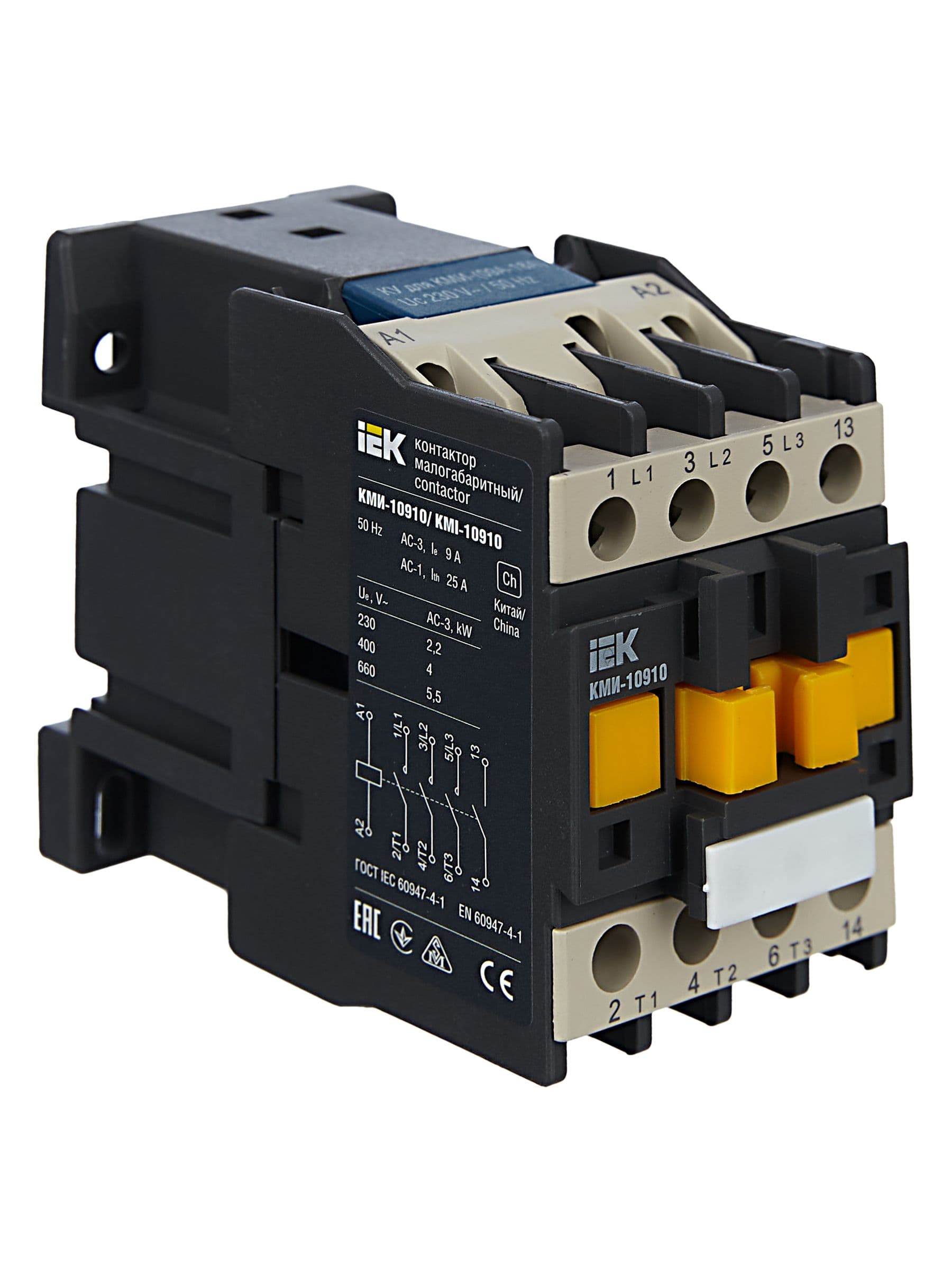 Контактор КМИ-10910 9А 230В/АС3 1NO