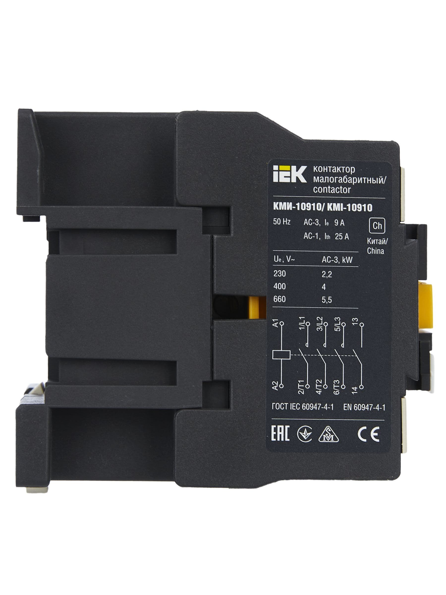 Контактор КМИ-10910 9А 230В/АС3 1NO