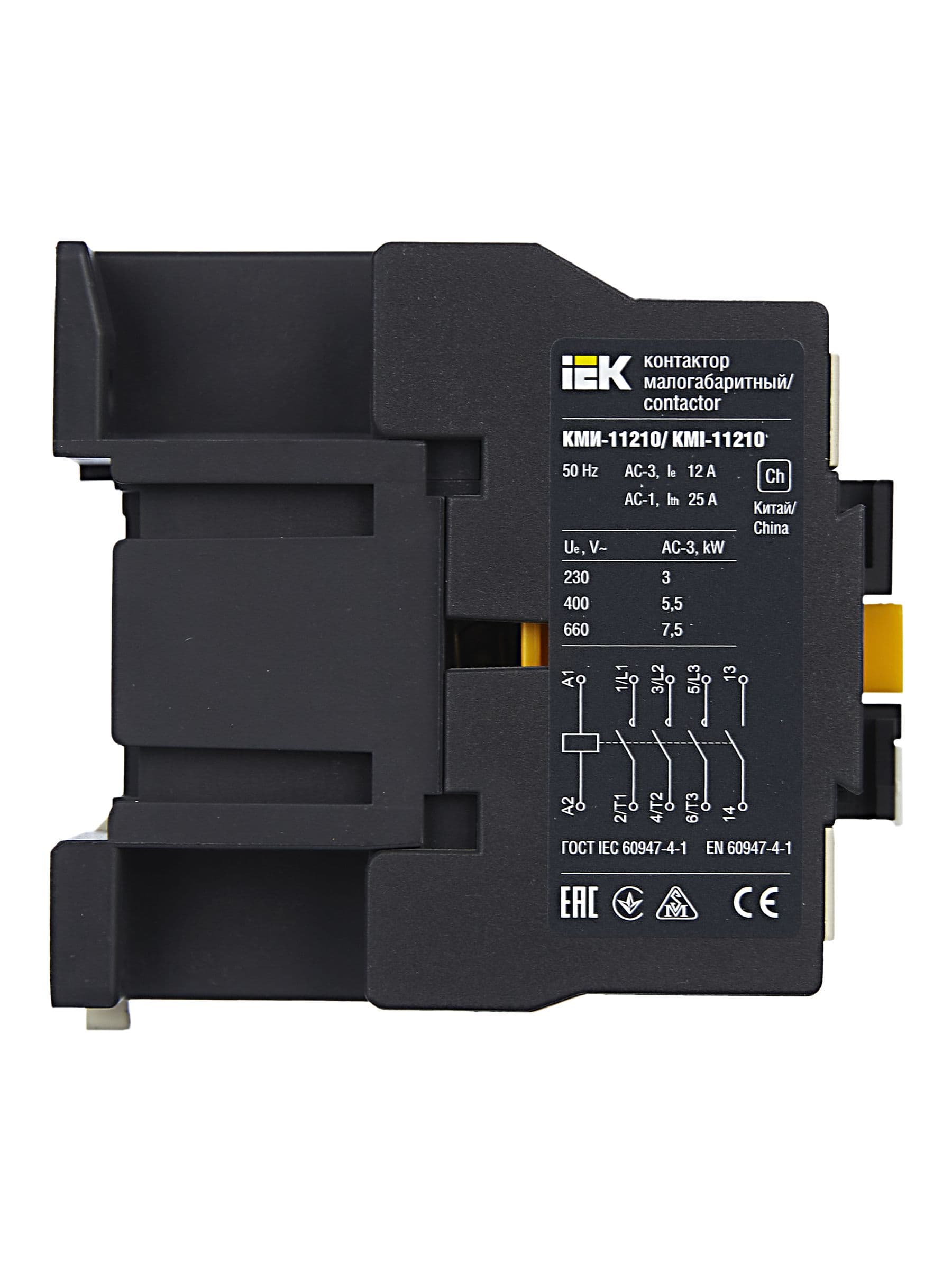 Контактор КМИ-11210 12А 230В/АС3 1NO IEK
