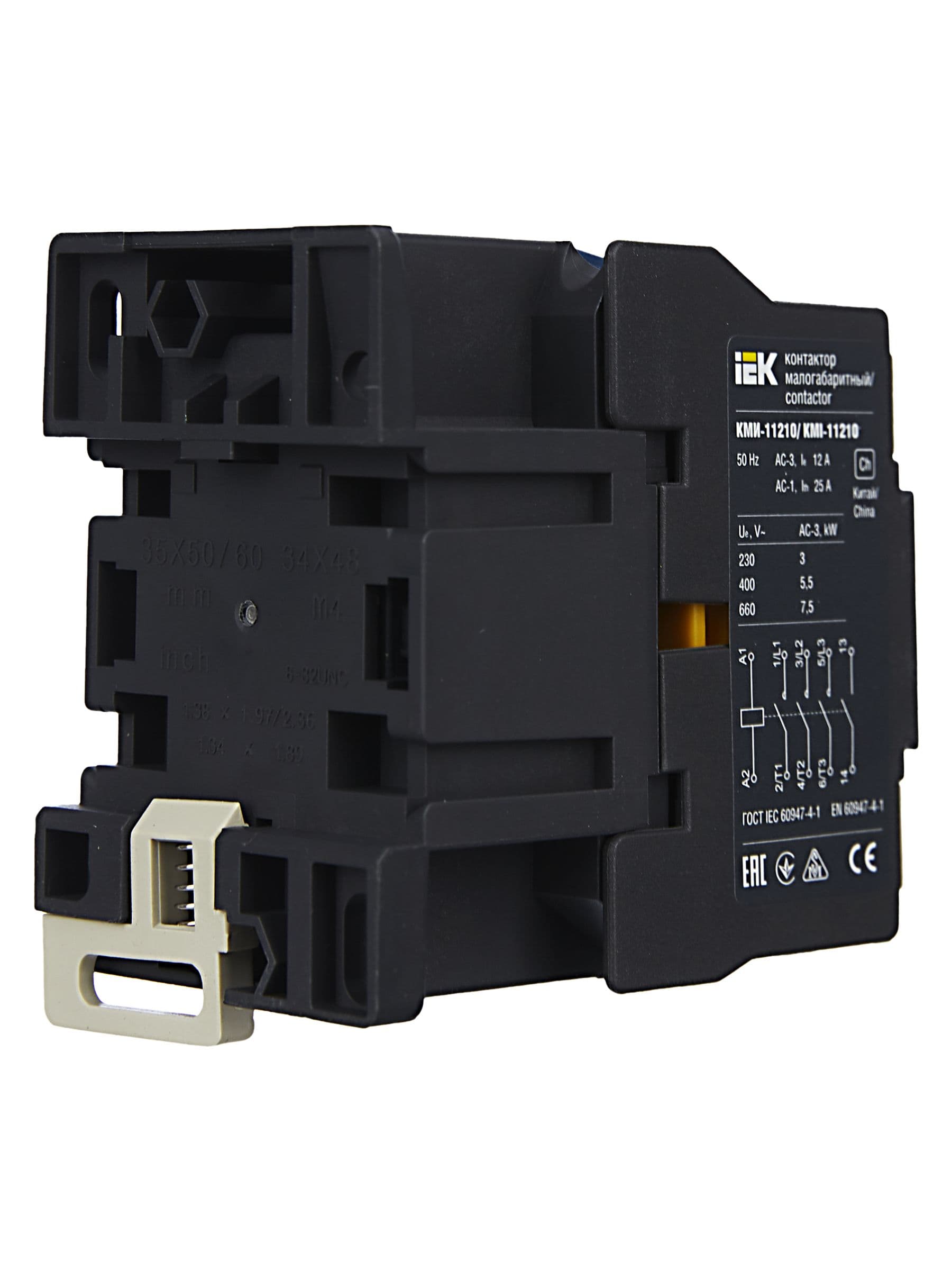 Контактор КМИ-11210 12А 230В/АС3 1NO IEK