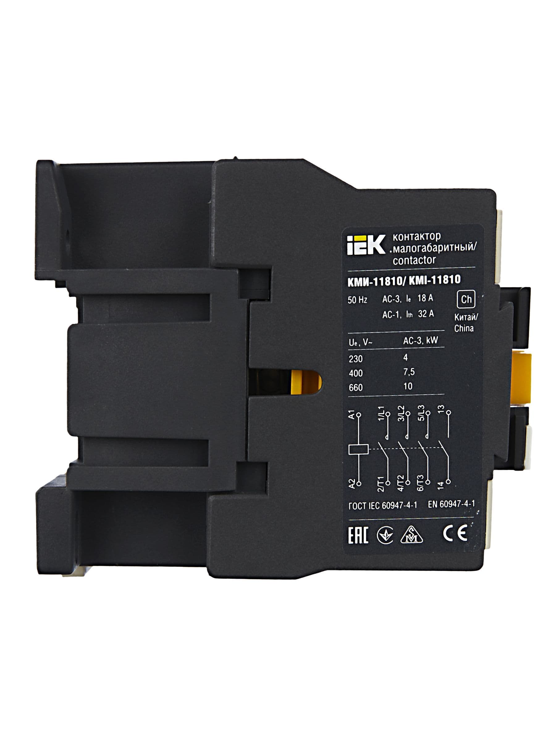 Контактор КМИ-11810 18А 230В/АС3 1NO