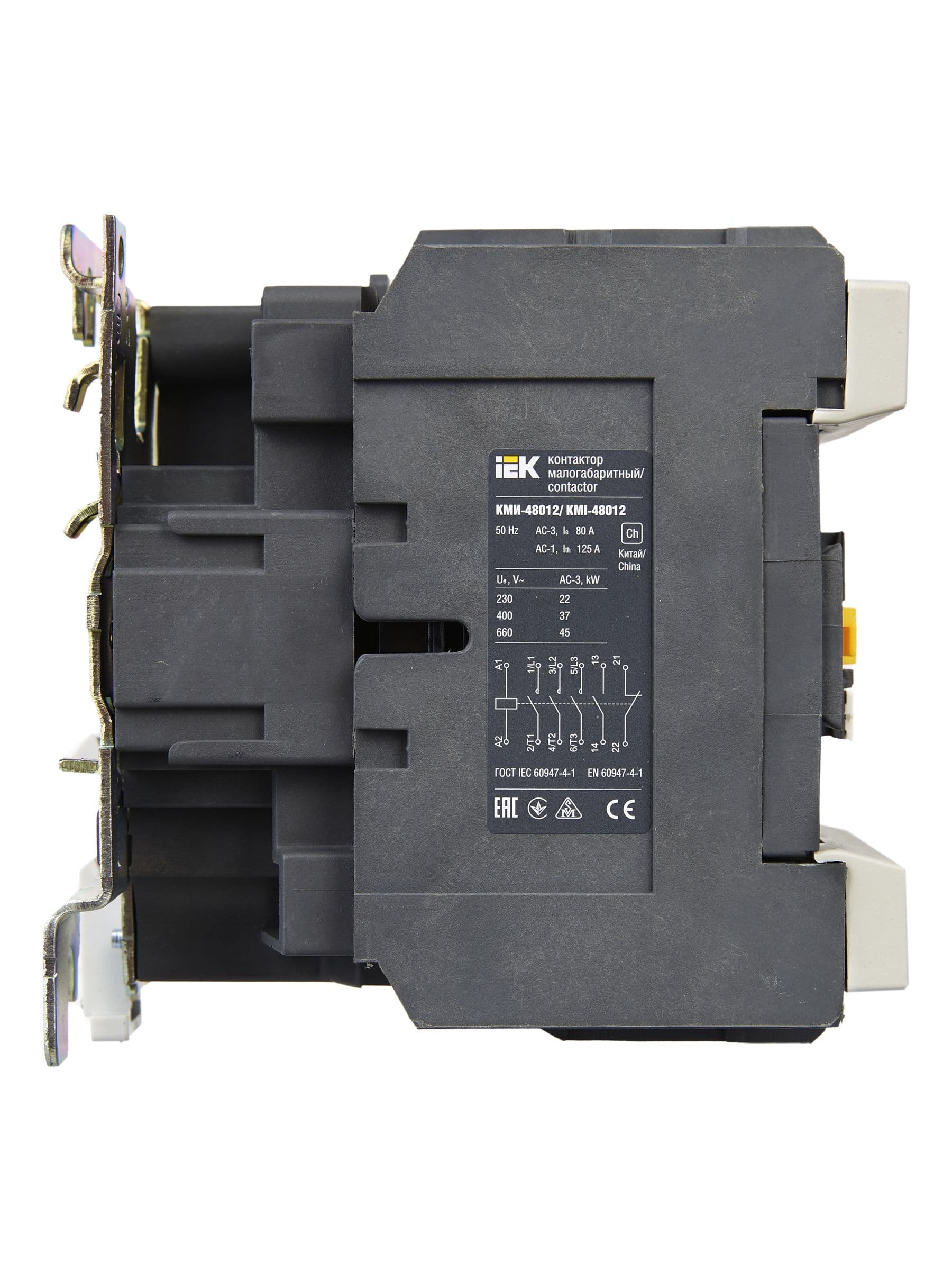Контактор КМИ-48012 80А 230В/АС3 1NO,1NC IEK