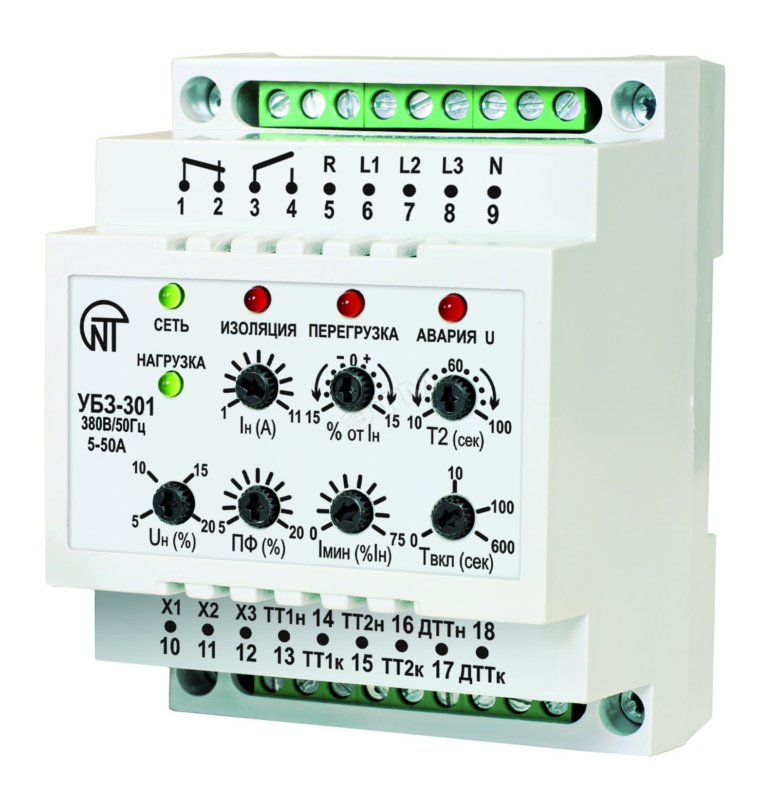 Реле тока УБЗ-301 5-50A для защиты двигателей
