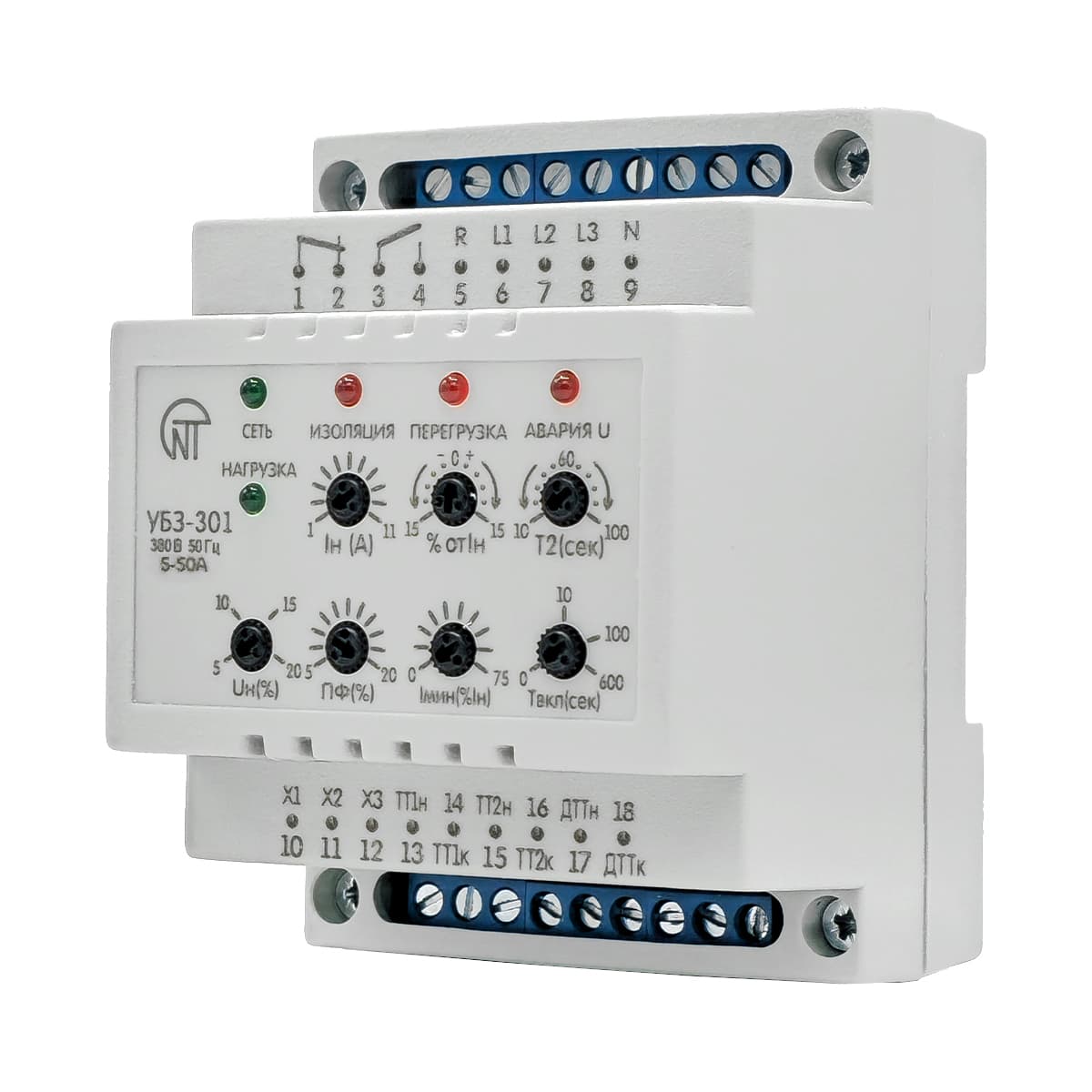 Реле тока УБЗ-301 5-50A для защиты двигателей