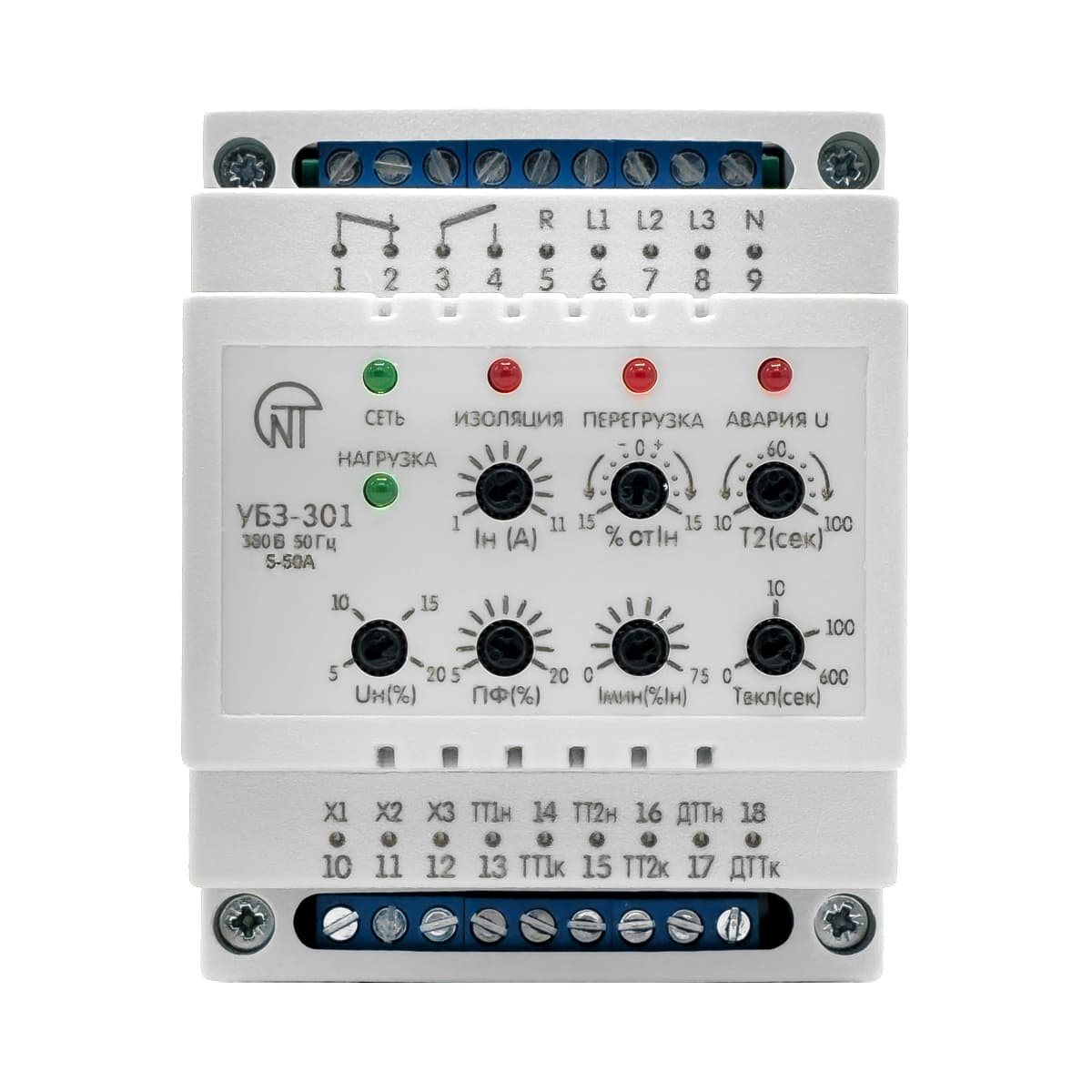 Реле тока УБЗ-301 5-50A для защиты двигателей