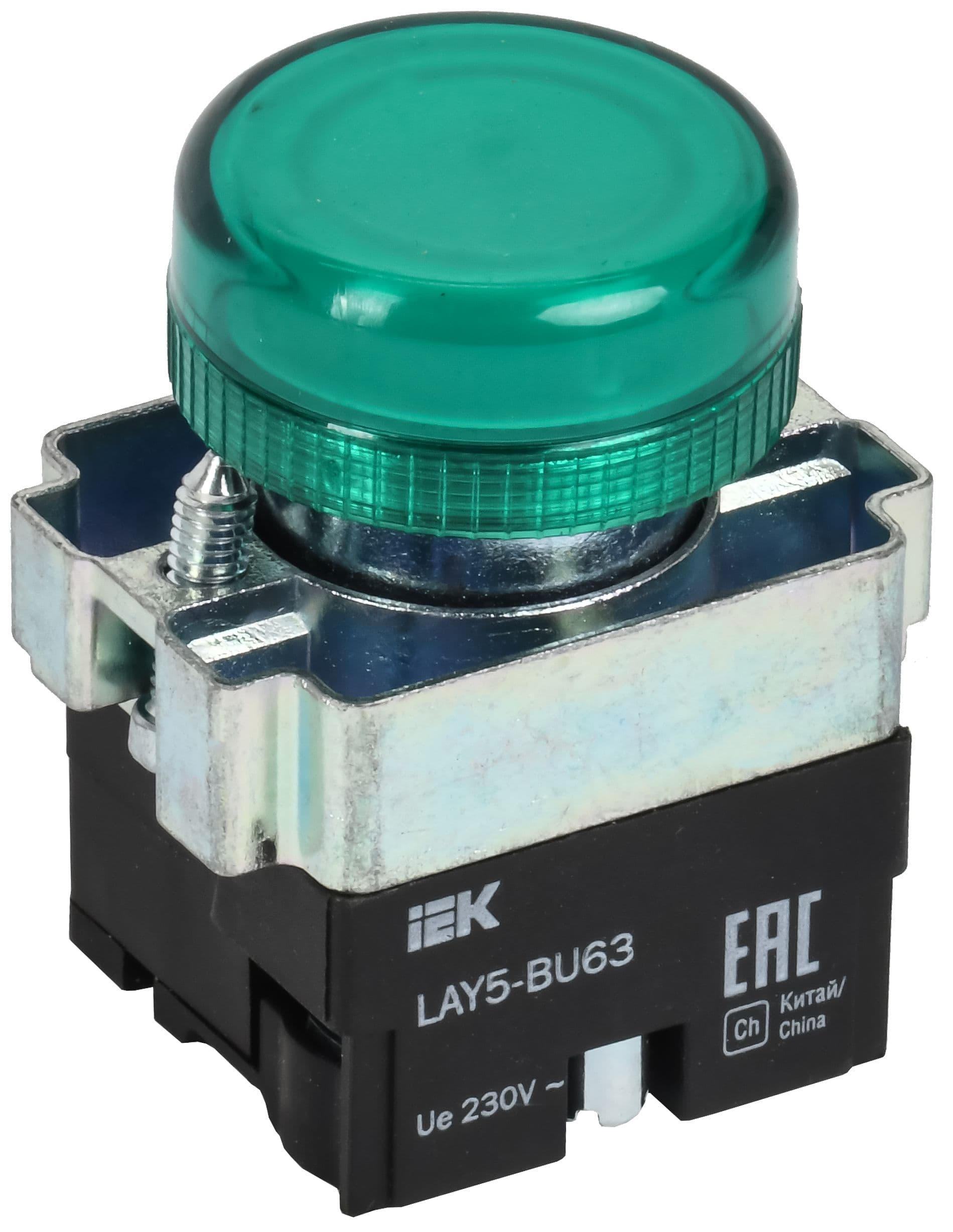 Индикатор LAY5-BU63 d=22мм зеленый IEK