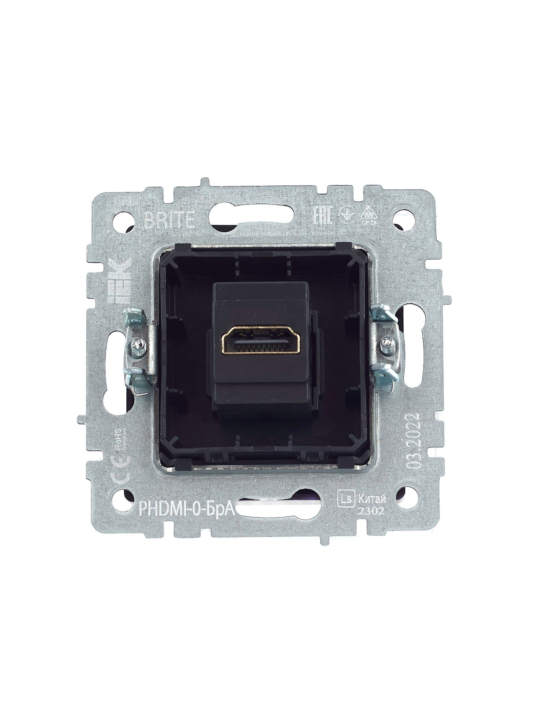 BRITE Розетка HDMI РHDMI-0-БрА алюминий
