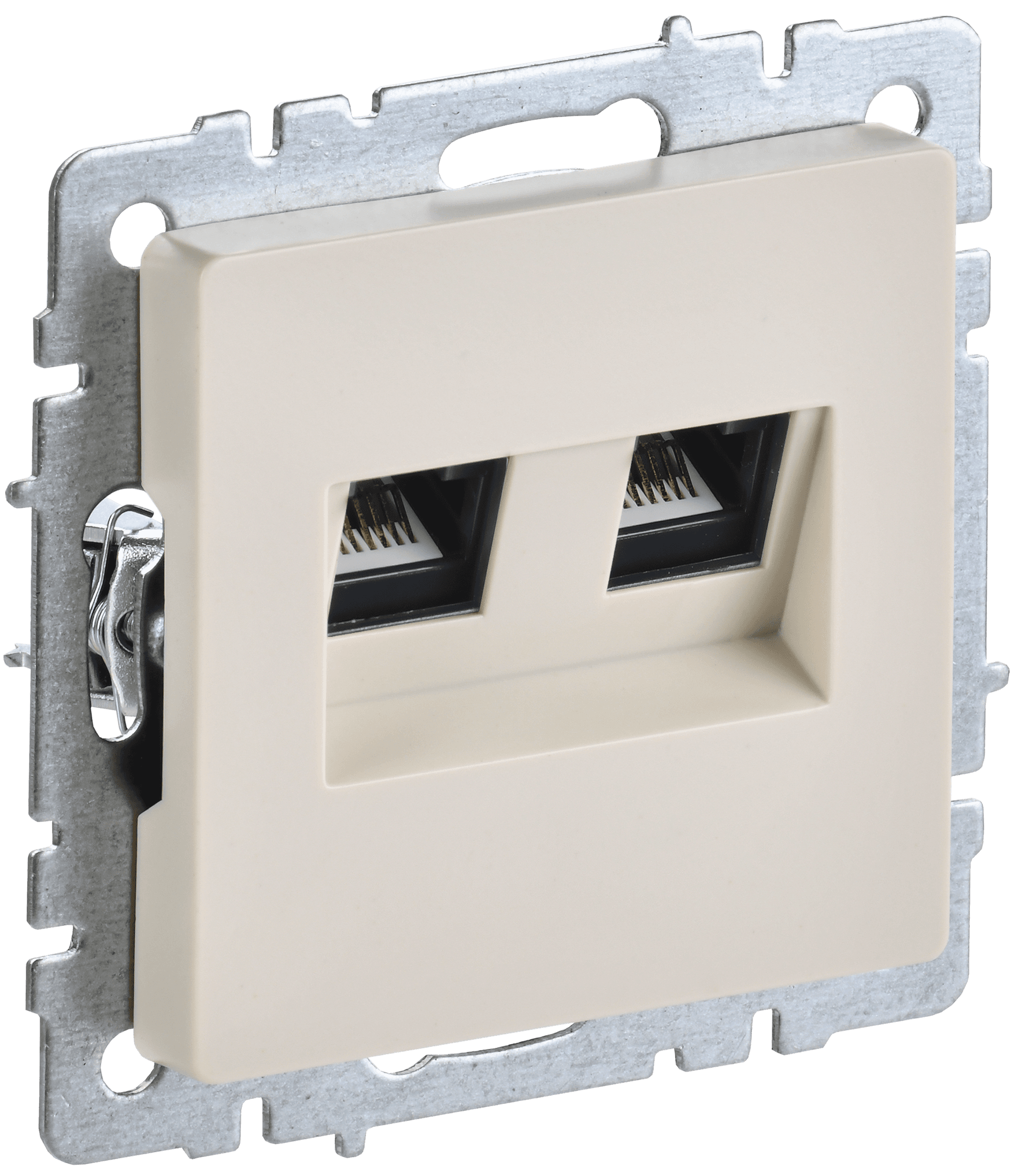 BRITE Розетка двойная RJ11+RJ45 кат.5E РК/Т12-БрКр бежевый