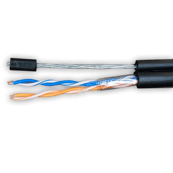 Витая пара U/UTP Cat 5e 2х2хAWG24 Standart OUT с тросом Cu (UTP Cat 5e 2x2x0.48 OUT/Cu Тр)