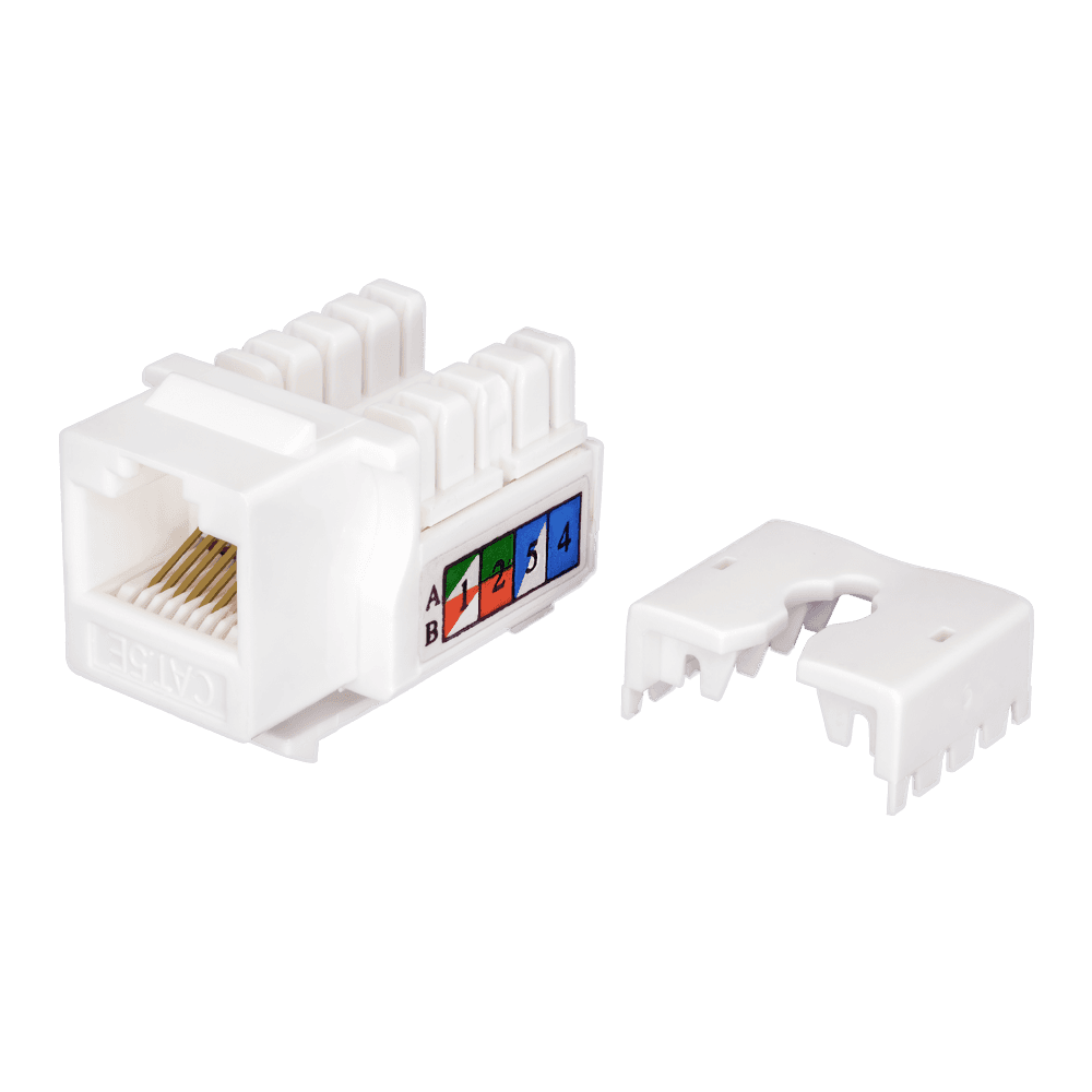 Keystone Jack 8P8C (RJ-45), UTP, Cat.5e. инструментальная заделка, белый