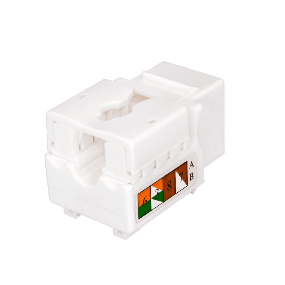 Keystone Jack 8P8C (RJ-45), UTP, Cat.5e. инструментальная заделка, белый
