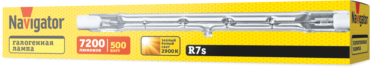 Лампа галогенная КГ-500вт 220в R7S 117мм