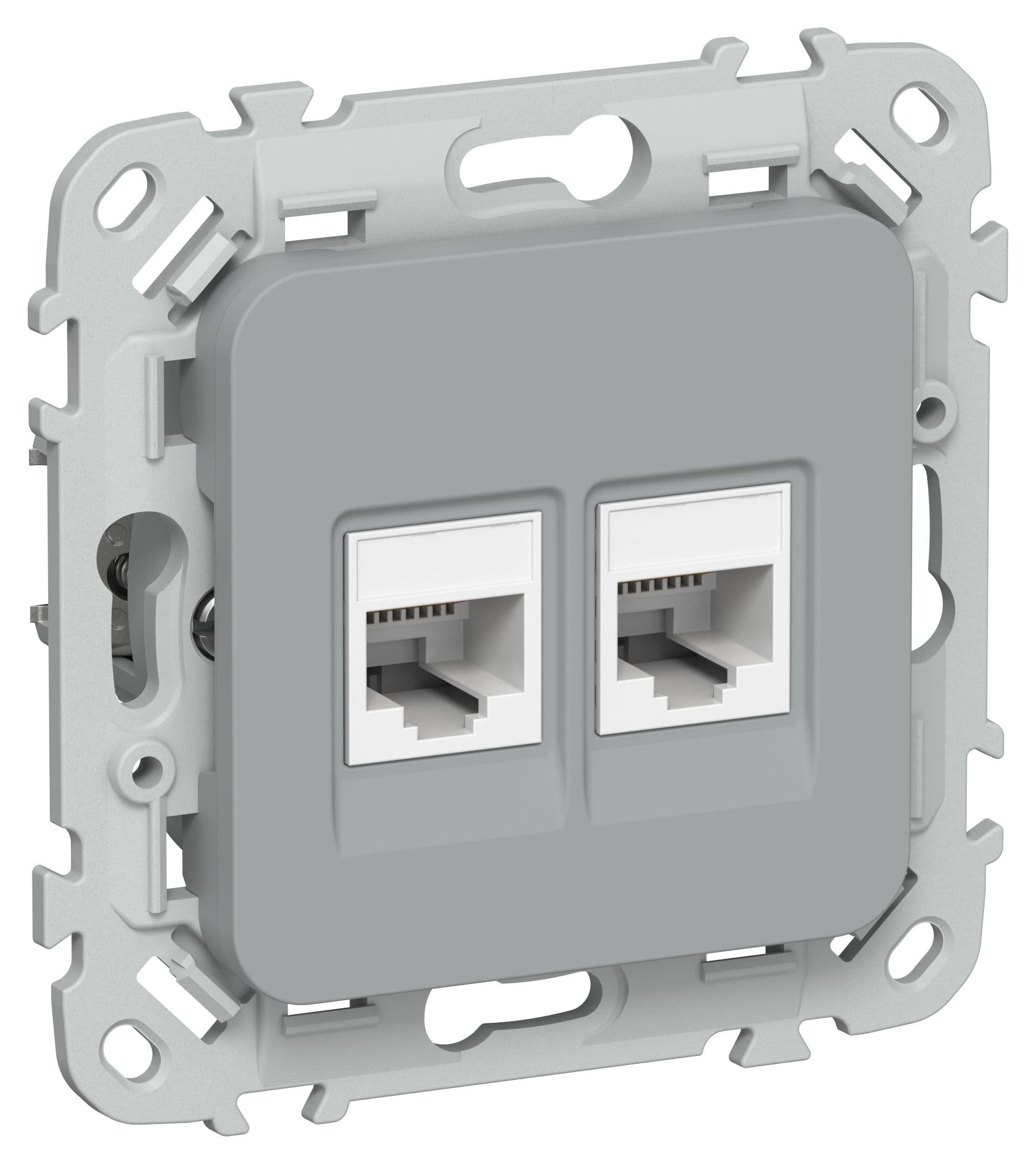 FLITE Розетка 2-местная компьютерная RJ45 категория 5Е UTP РК5е-2-0-ФлС серый IEK