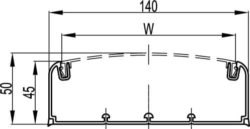 Кабель-канал 140x50 без крышки IN-liner FRONT