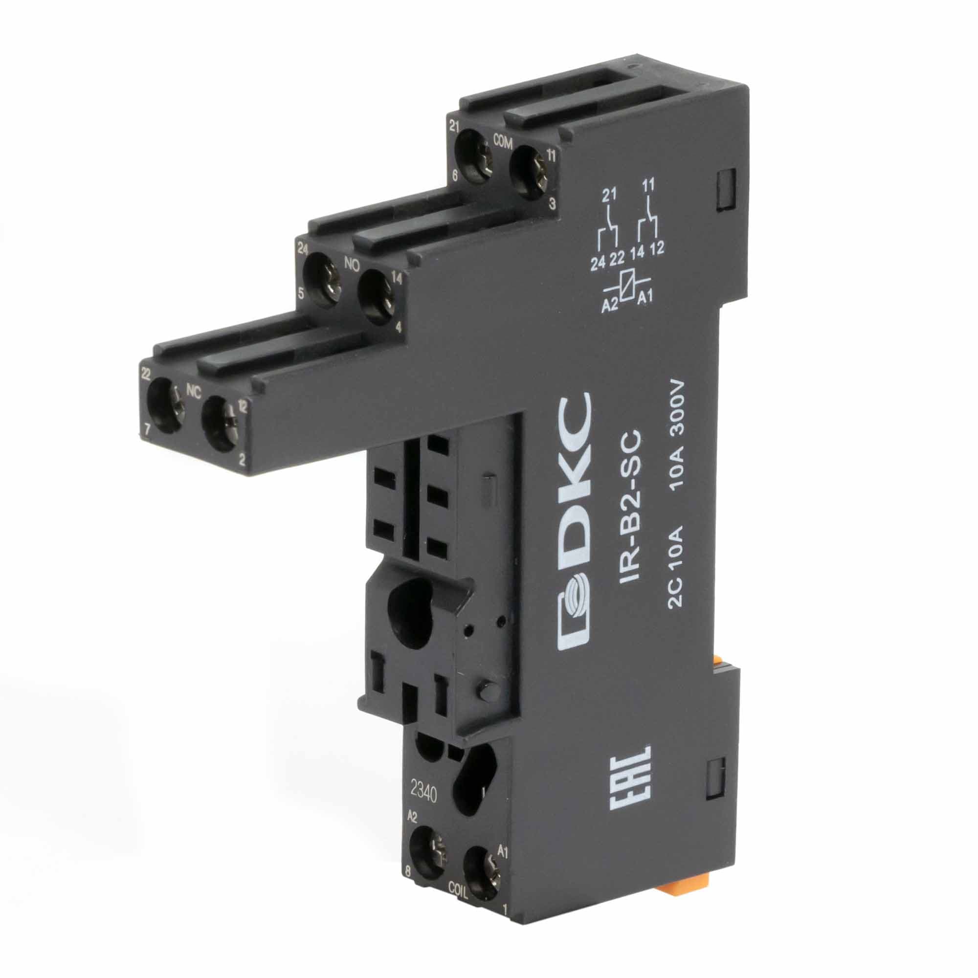 Колодка с винтовыми клеммами для реле на 2 группы IR-24DC/230AC-2CO