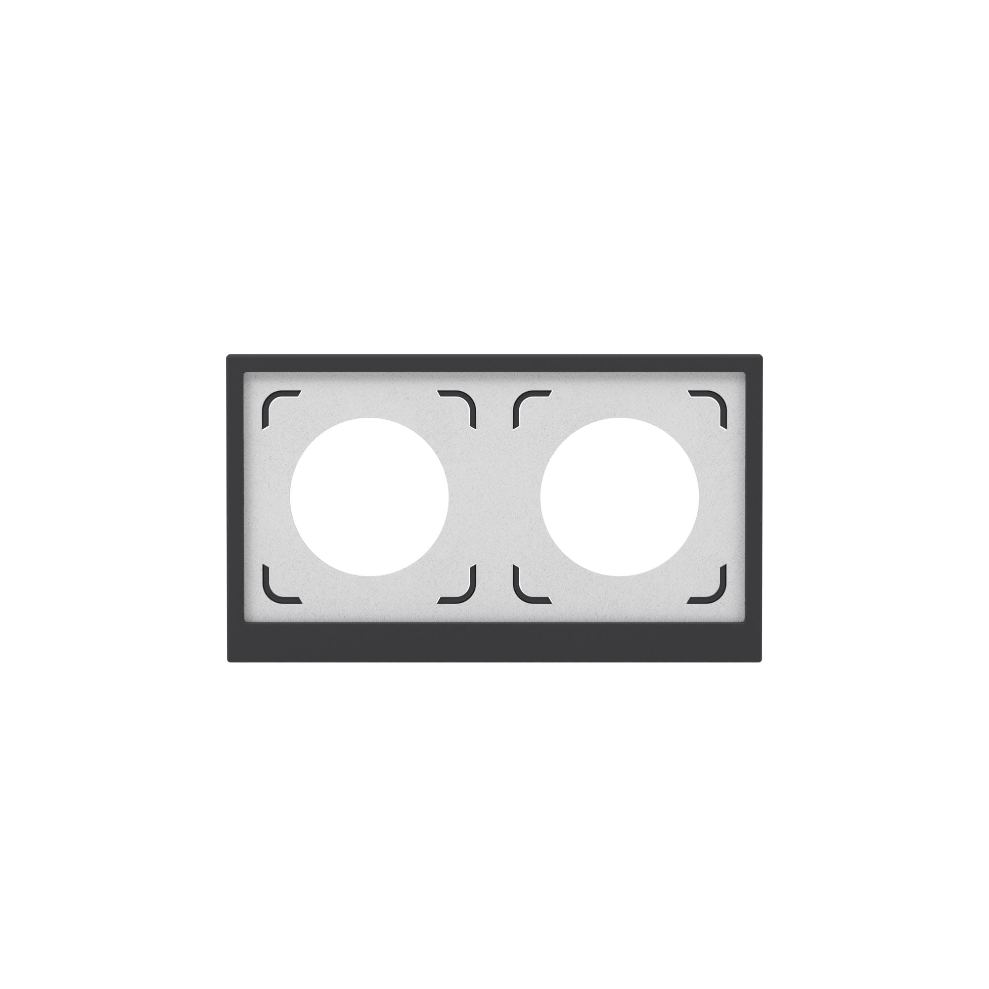 Рамка 2 поста IP44, KANT, черный уголь