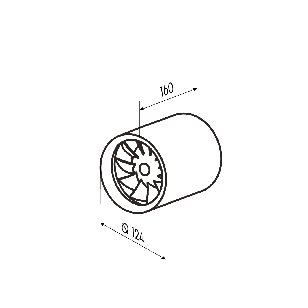 Вентилятор осевой канальный D125