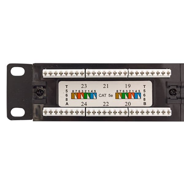 Патч-панель TERACOM PRO 19'' Cat.5E 1U неэкранированная UTP 24 порта RJ-45 Dual IDC