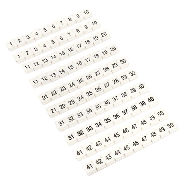 Маркеры для ST/Push-in 2,5 с нумерацией 1-50 для крепления сбоку (100 шт.) EKF