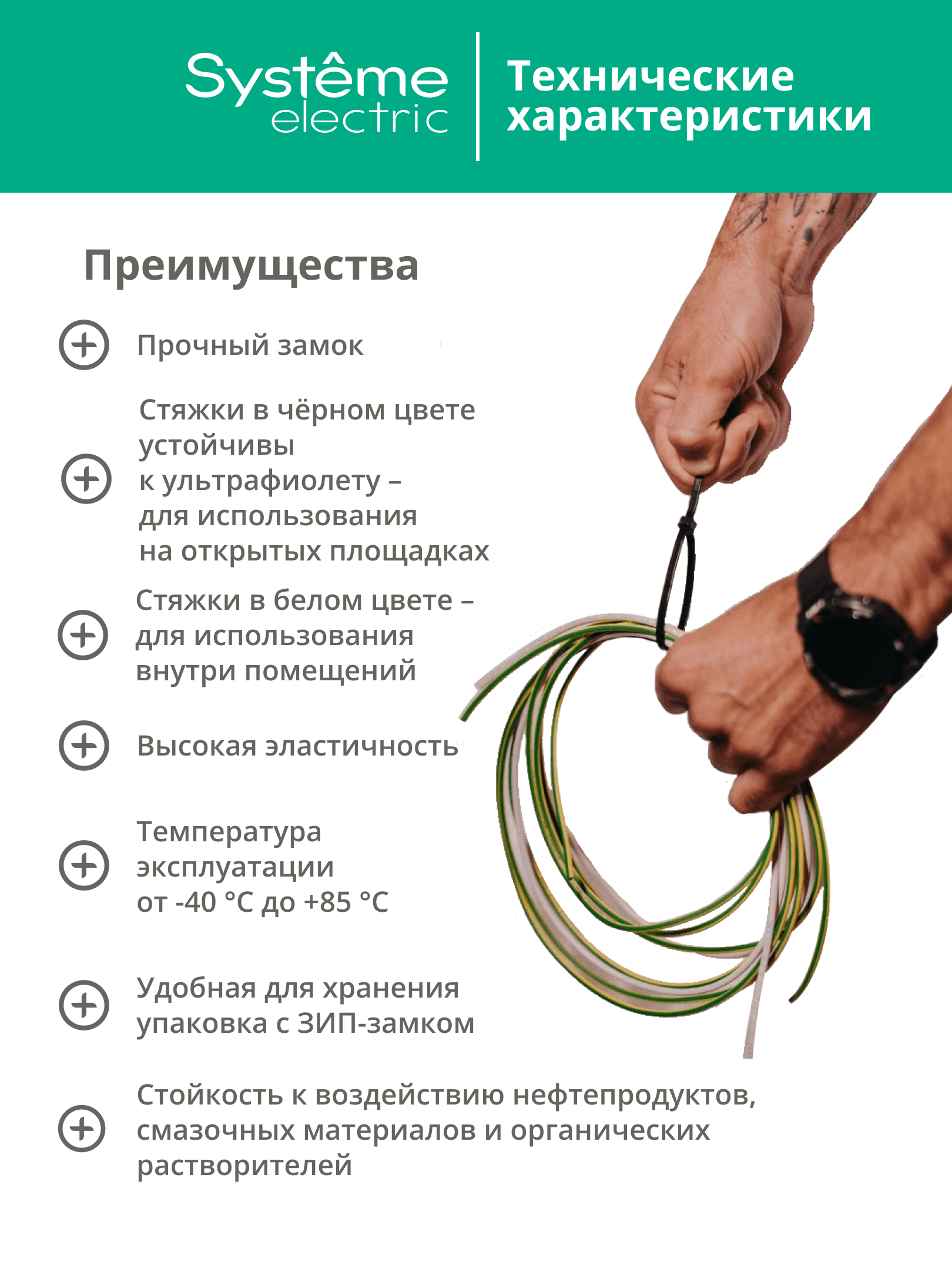 Стяжка кабельная MultiSet 200х2.5 Белая (100шт)