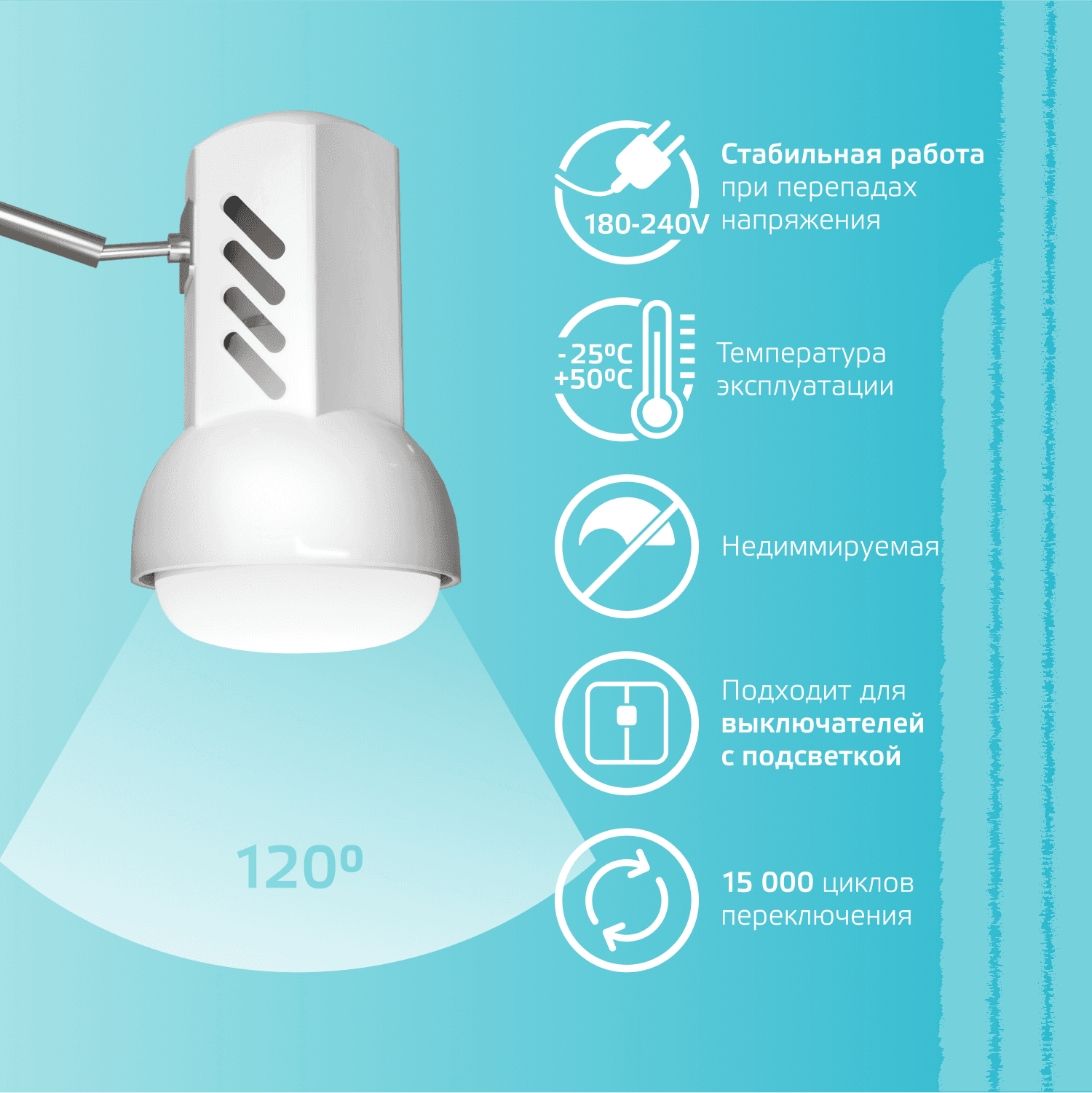 Лампа светодиодная LED 8 Вт 650 лм 4100К грибок R63 нейтральный E27 AC 220В Elementary