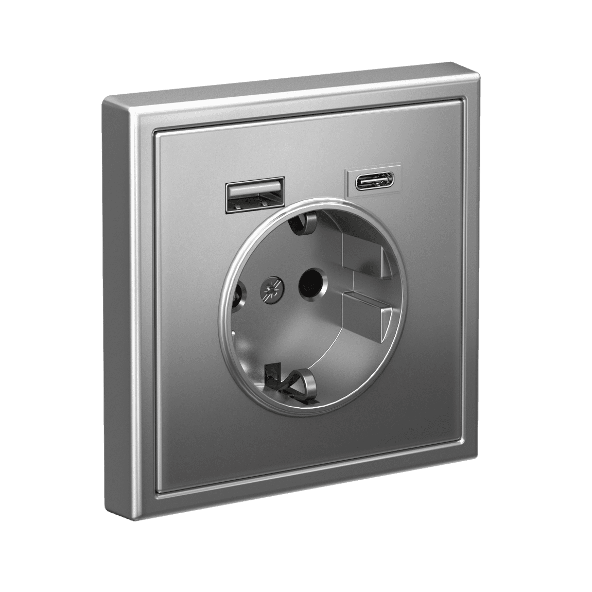 ARTGALLERY розетка 16А с 2 USB A+C, 5В/2,4А/3,0А, 2х5В/1,5А, механизм, сталь