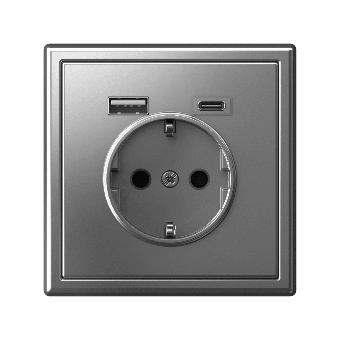 ARTGALLERY розетка 16А с 2 USB A+C, 5В/2,4А/3,0А, 2х5В/1,5А, механизм, сталь