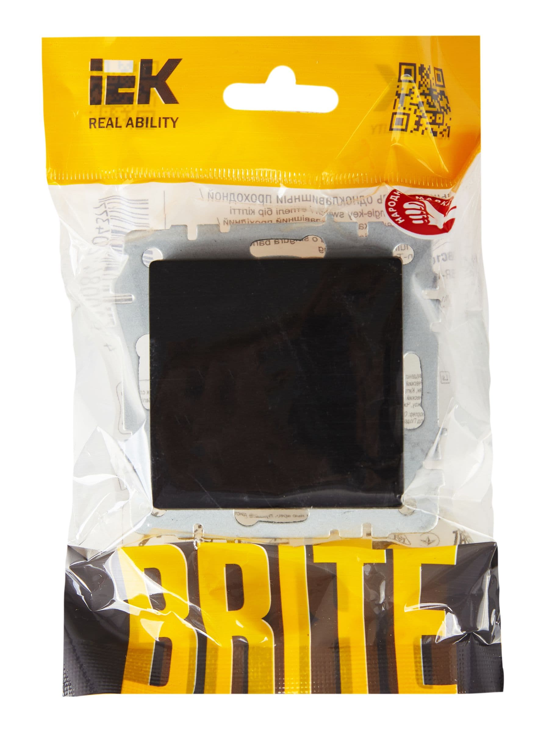 BRITE Выключатель 1-клавишный 10А ВС10-1-0-БрЧ черный
