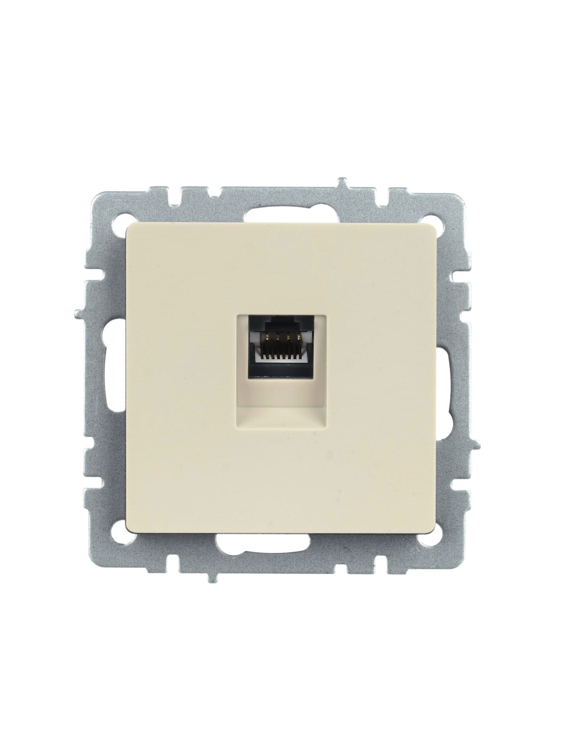 BRITE Розетка компьютерная RJ45 кат.5E РК10-БрКр бежевый