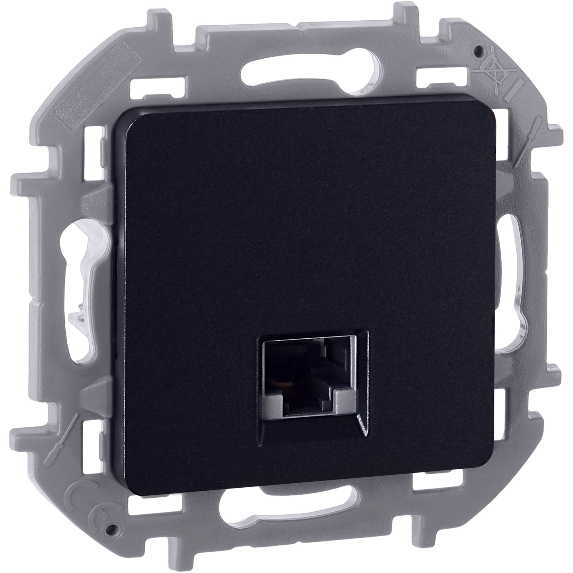 Розетка компьютерная RJ45 категория 5Е UTP антрацит INSPIRIA