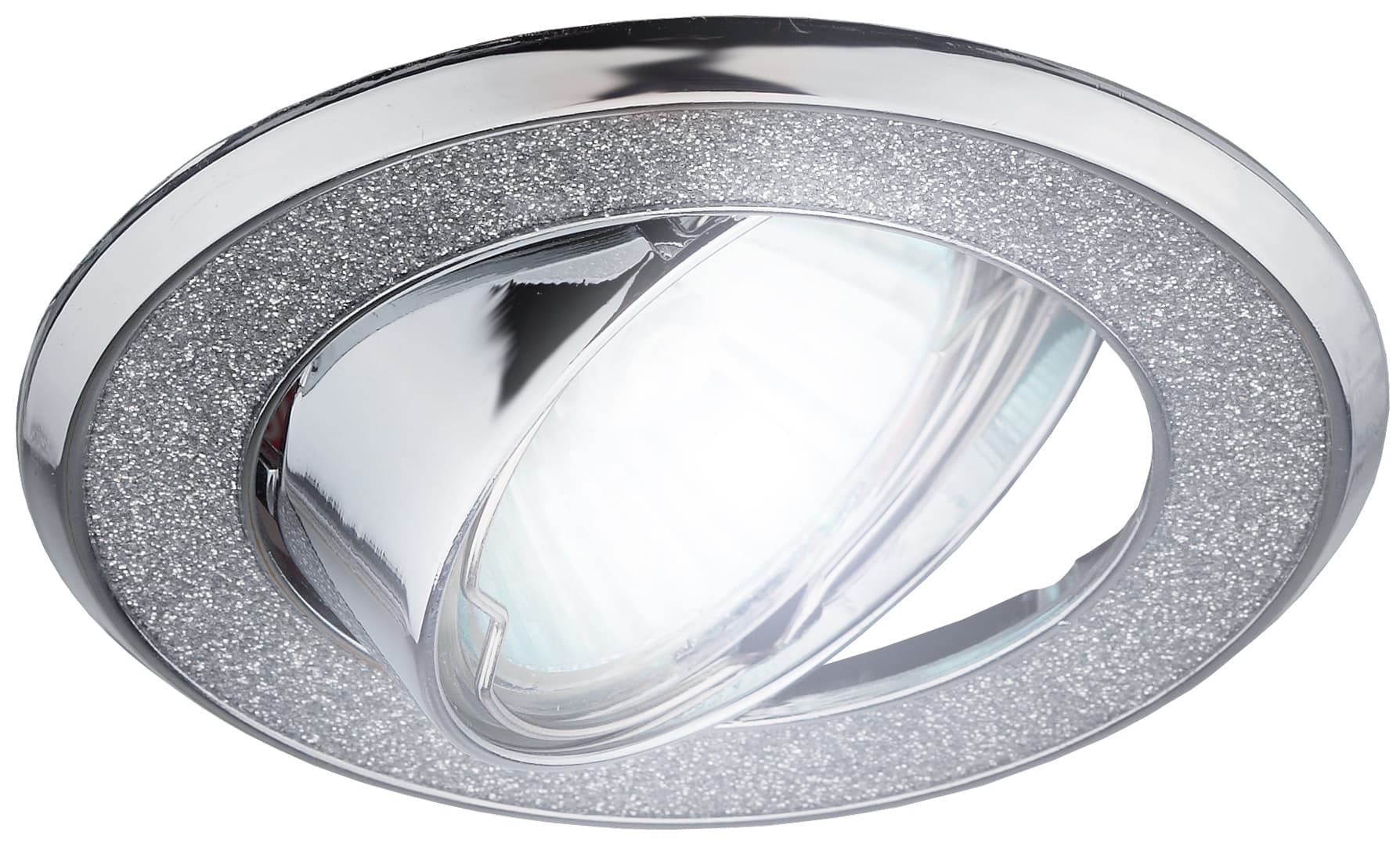 Светильник декор круглый со стеклянной крошкой MR16,12V/220V, 50W, хром/серебря DK18 CH/SH SL