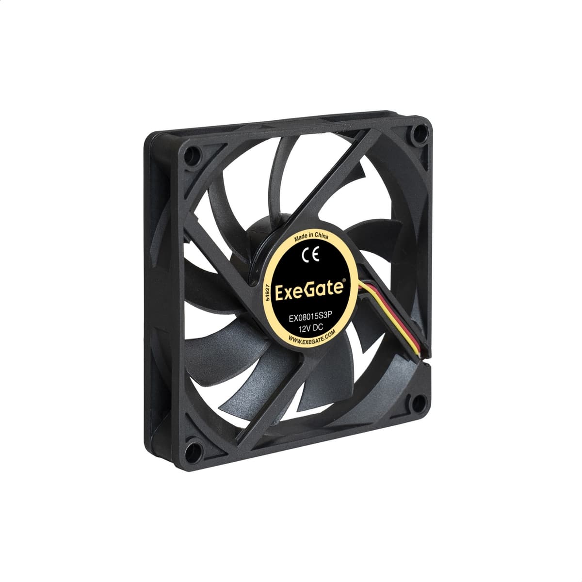 Вентилятор для корпуса 12В DC, 60x60x15 мм, 3pin, 3500RPM, 24dBA, подшипник скольжения