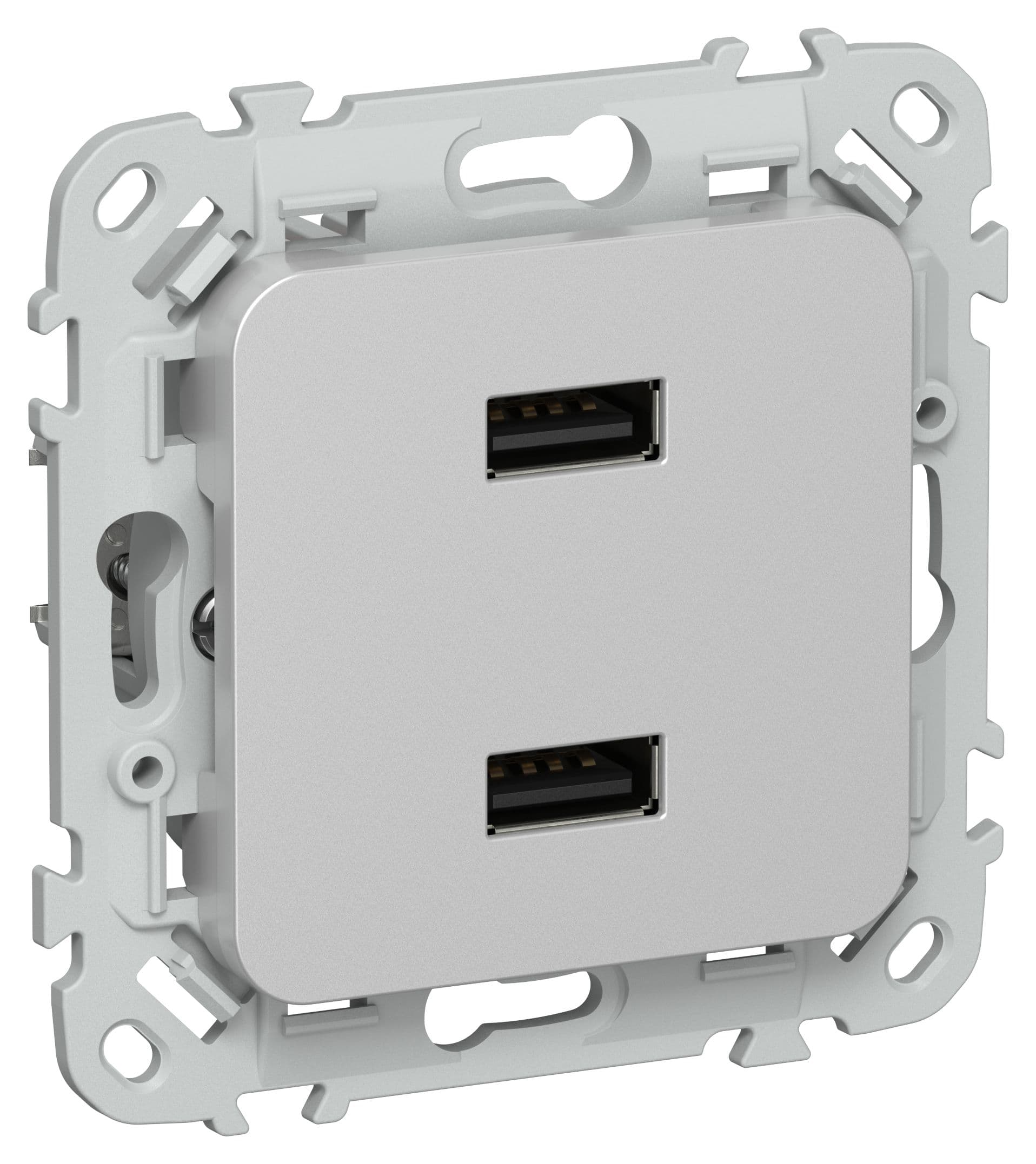 FLITE Розетка USB A+A 3,1А РЮ-2-ФлА алюминий IEK
