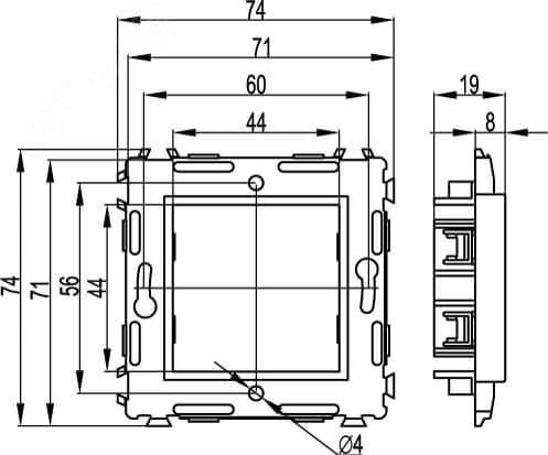 BRAVA Каркас 2 модуля белый IN-Liner FRONT