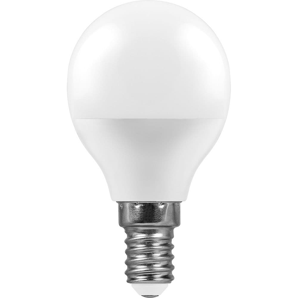 Лампа светодиодная LED 9вт Е14 дневной матовый шар