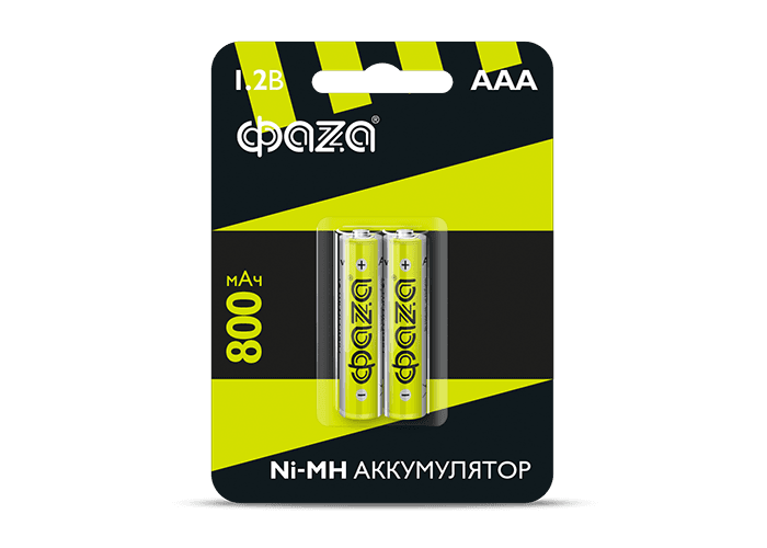 Элемент питания аккумуляторный AAA 800мАч Ni-MH блистер, 2 шт.