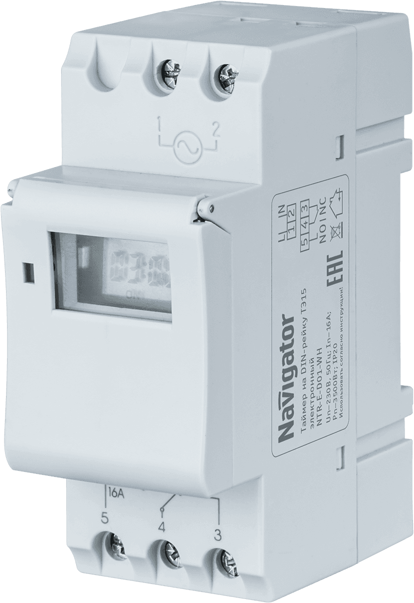 Таймер Navigator 61 559 NOTRE-D01-GR на DIN-рейку электронный