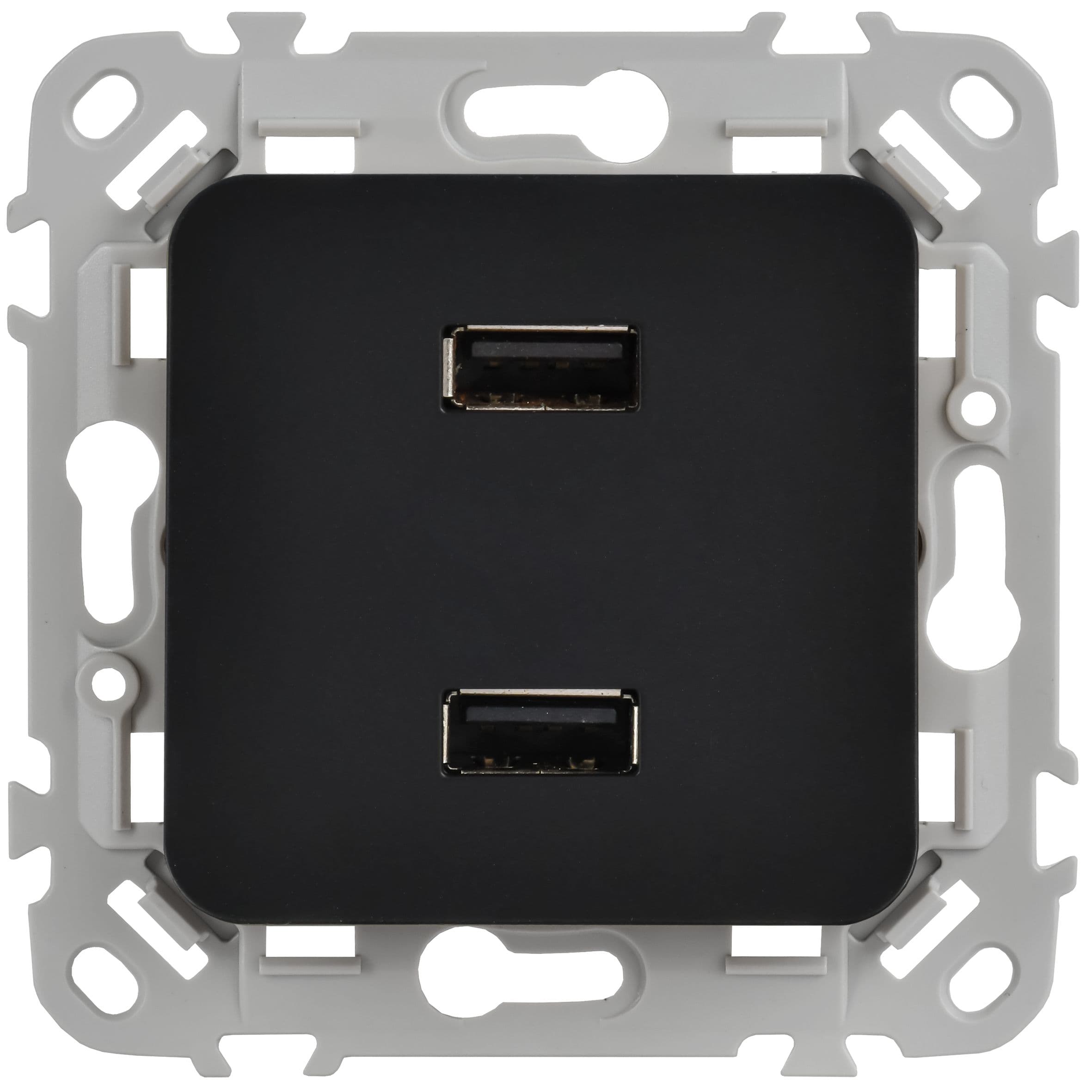 FLITE Розетка USB A+A 3,1А РЮ-2-ФлЧ черный IEK