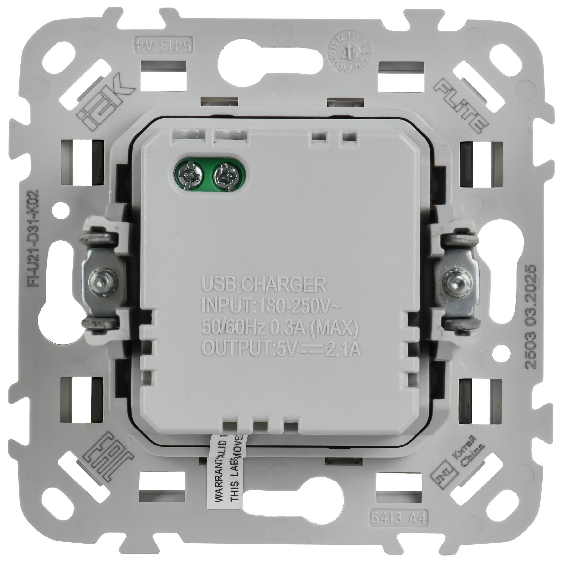 FLITE Розетка USB A+A 3,1А РЮ-2-ФлЧ черный IEK