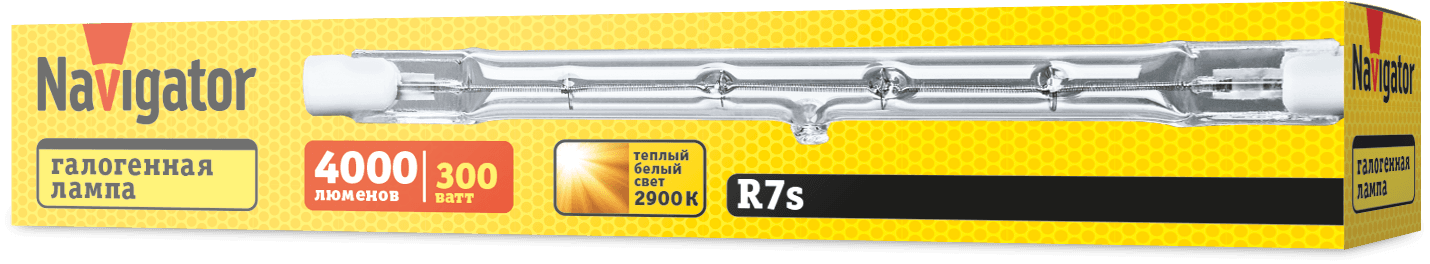 Лампа галогенная КГ-300вт 220в R7S 117мм