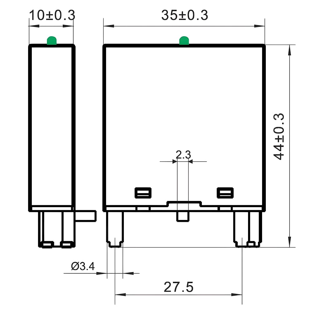 Модуль индикации и защиты, LED зеленый+Варистор A1+, 24V AC/DC