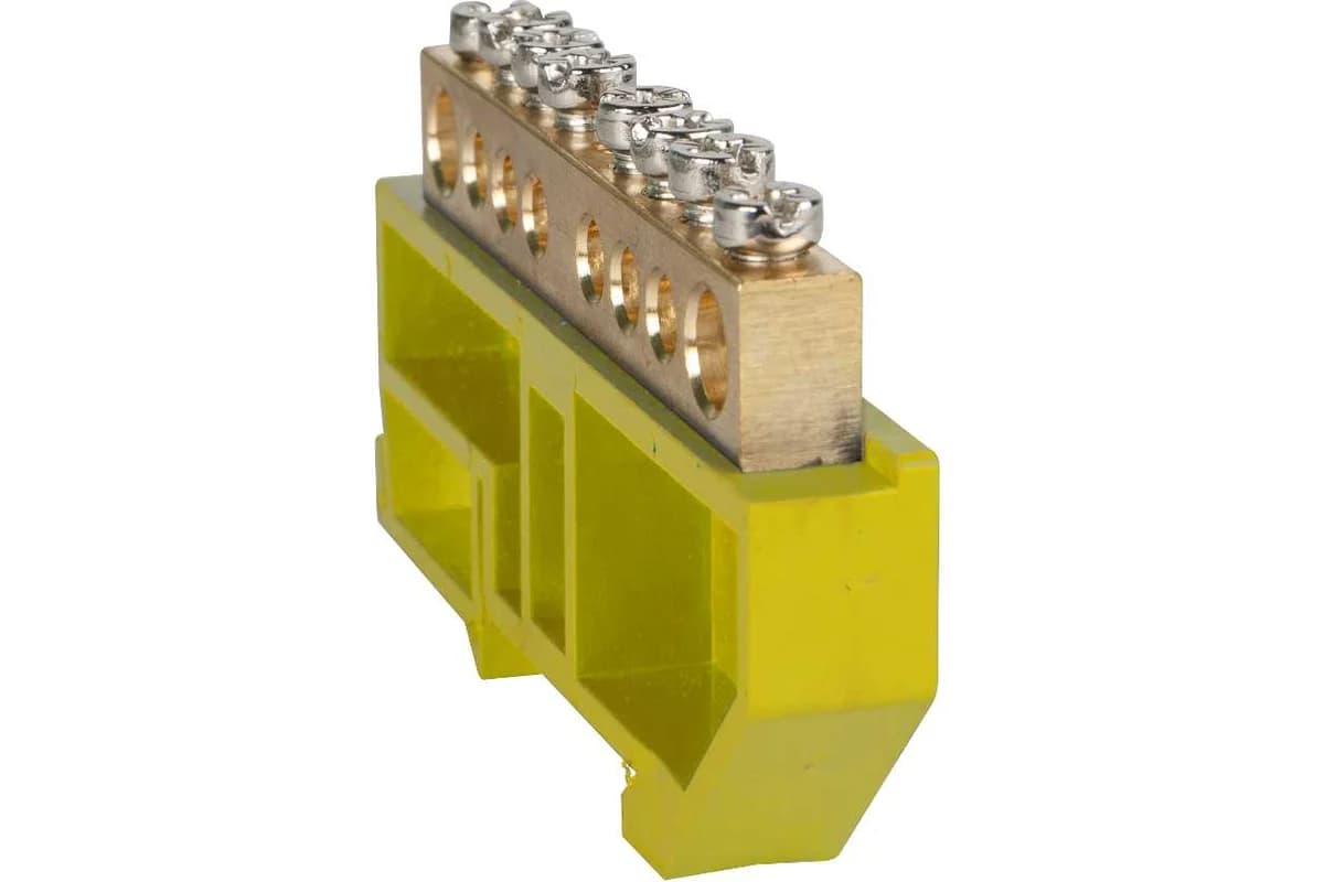 Шина нулевая с изолятором OptiKit BB-D-PE-DIN-14-8х12-желтый