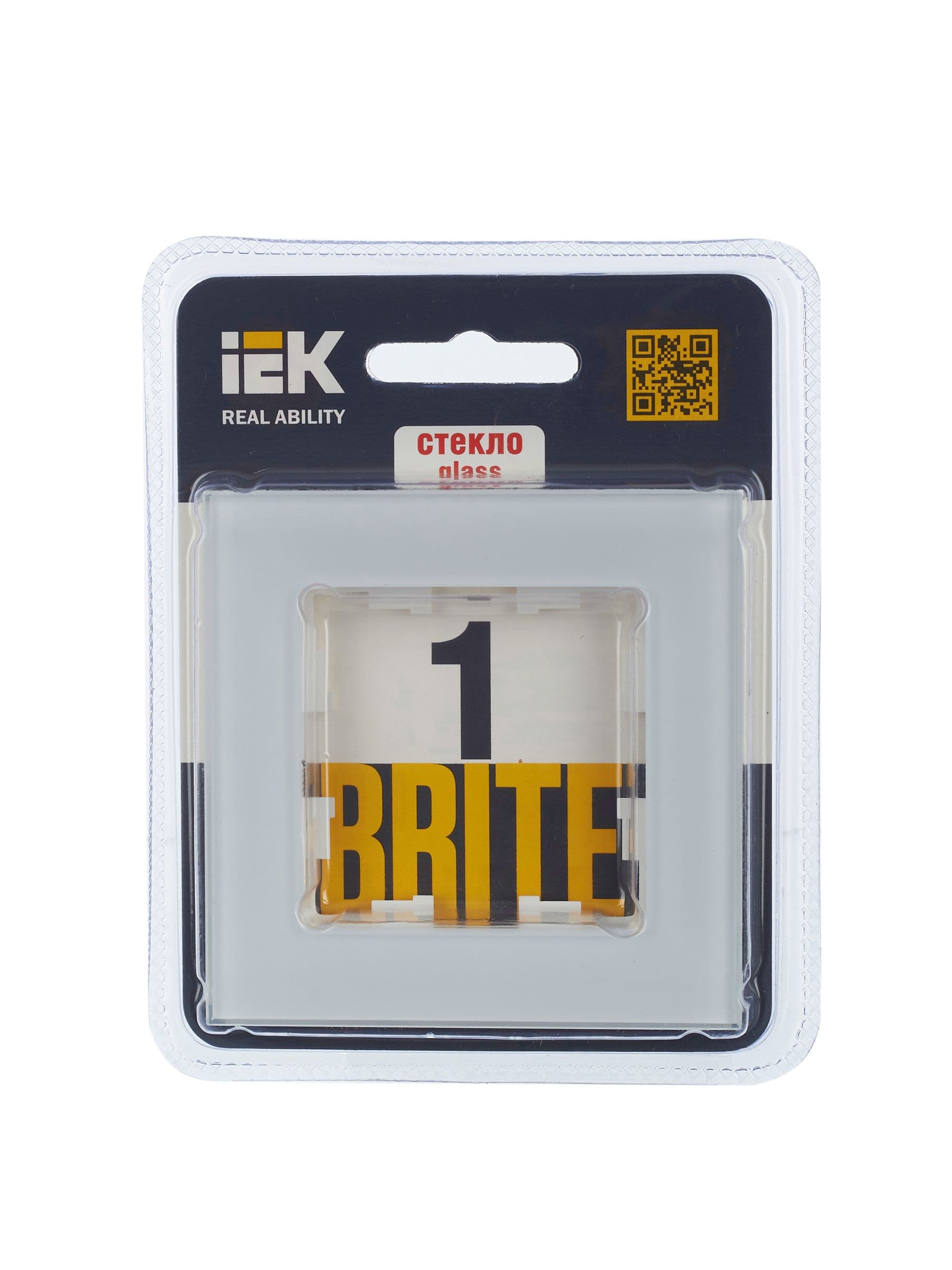 BRITE Рамка 1 -местная РУ-1-2-БрБ стекло белый