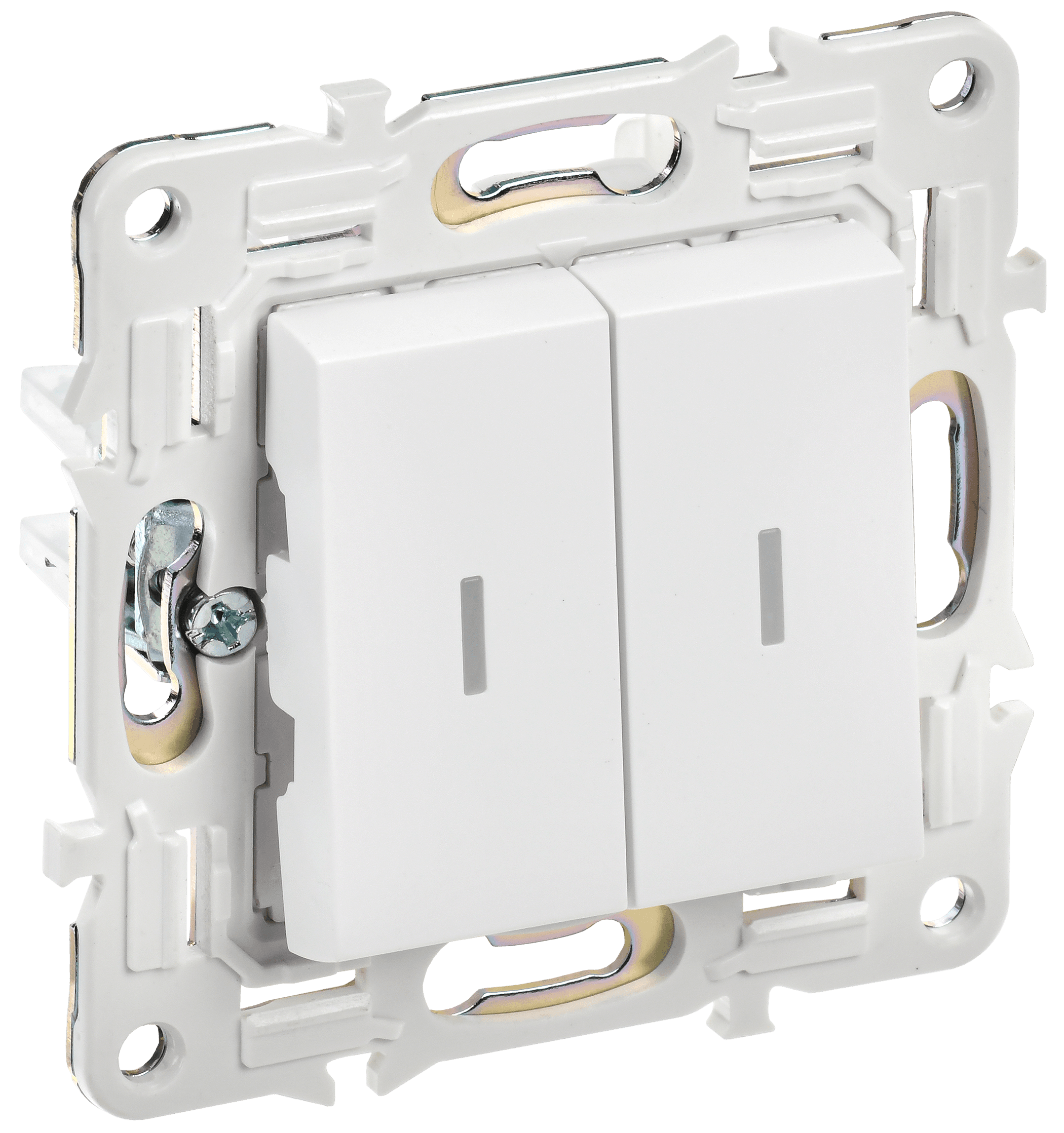 SKANDY Выключатель 2-клавишный проходной с индикацией 10А SK-V10W арктический белый IEK