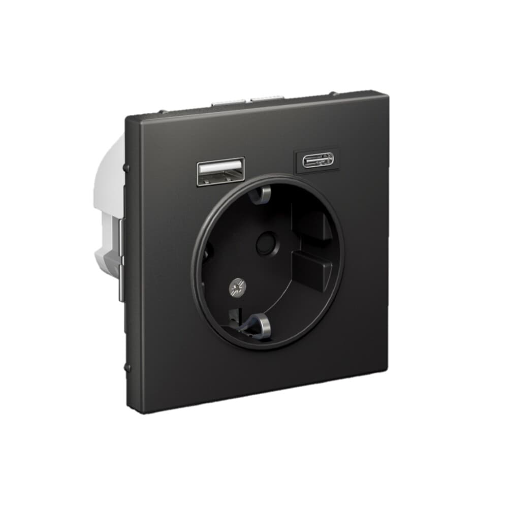 ARTGALLERY розетка 16А с 2 USB A+C, 5В/2,4А/3,0А, 2х5В/1,5А, механизм, базальт