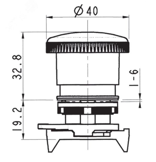 Кнопка аварийная Гриб поворотная 40мм