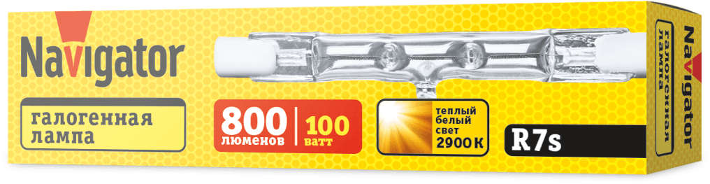 Лампа галогенная КГ-100вт 220в R7S 78мм